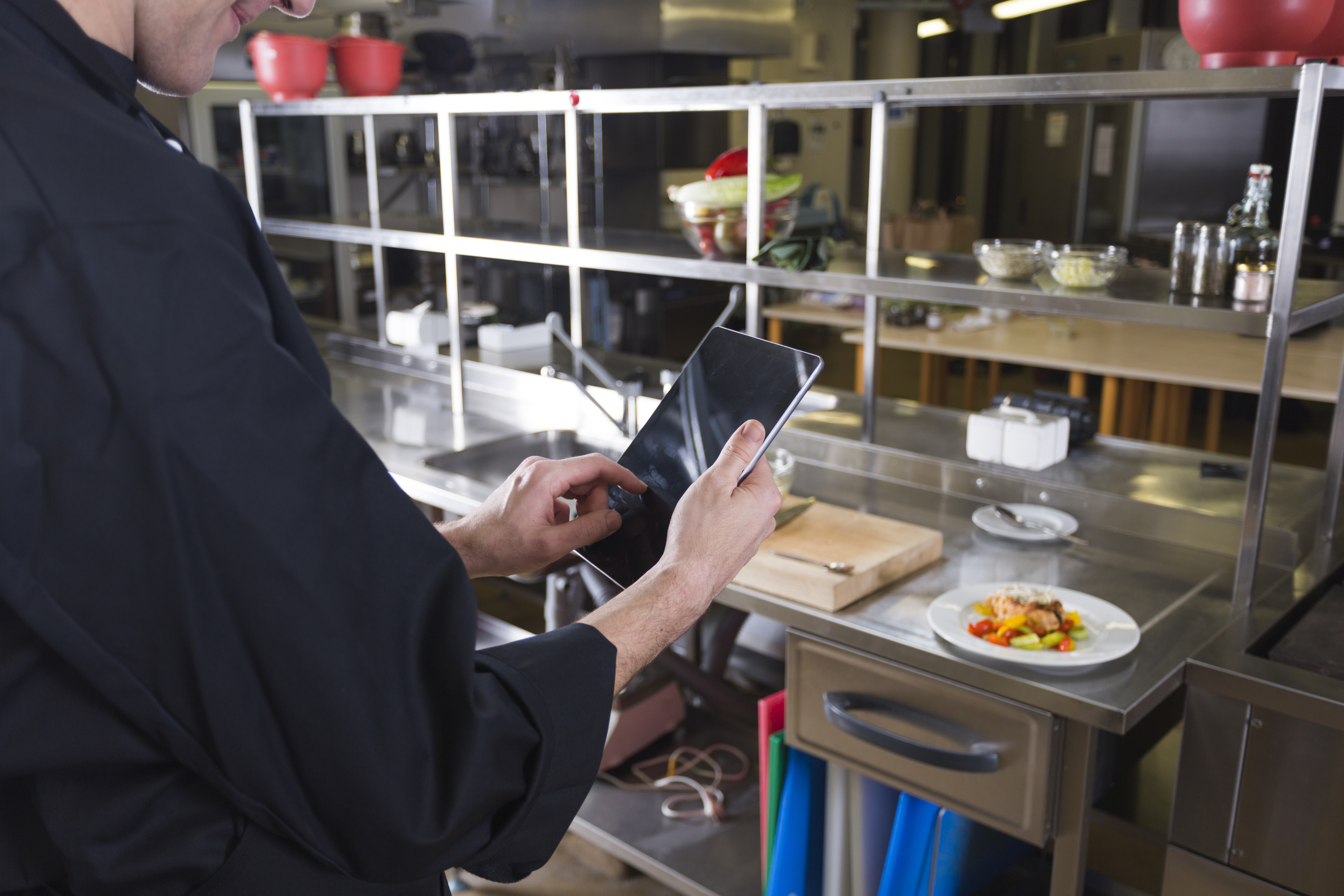 Picture of chef on a tablet